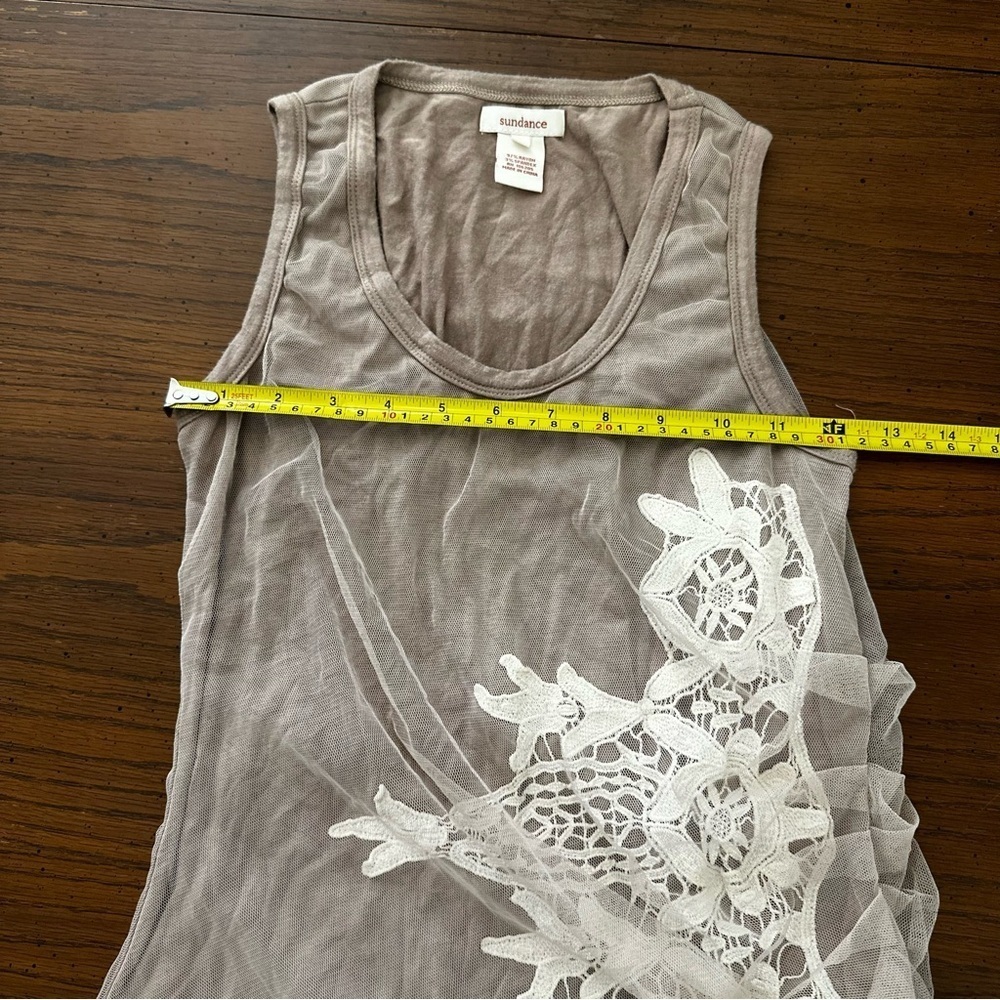 Sundance boho lace embroidered lace tank top S - Picture 5 of 5